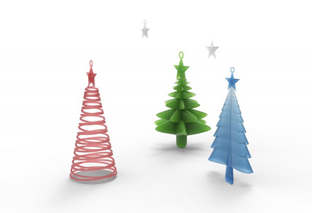 christmas trees 3D Model .c4d .max .obj .3ds .fbx .stl .blend 