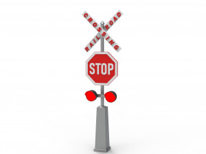 Rail road crossing stop sign Modelo 3D