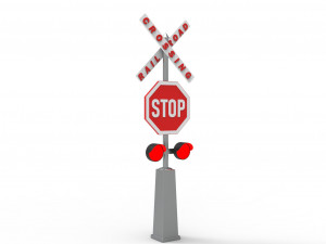 Rail road crossing stop sign Modelo 3D