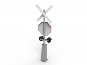 Rail road crossing stop sign Modelo 3D