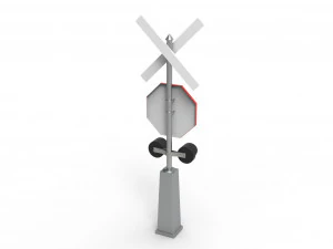 Rail road crossing stop sign 3D Model