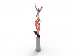 Rail road crossing stop sign 3D Model
