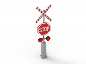 Rail road crossing stop sign Modelo 3D