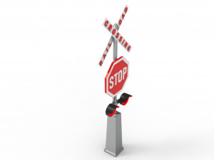 Rail road crossing stop sign Modelo 3D