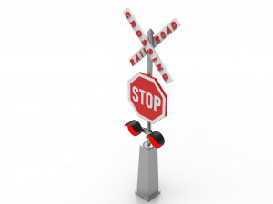 Rail road crossing stop sign Modelo 3D