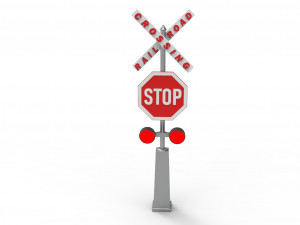 Rail road crossing stop sign Modelo 3D
