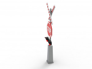 Rail road crossing stop sign Modelo 3D