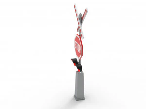 Rail road crossing stop sign 3D Model