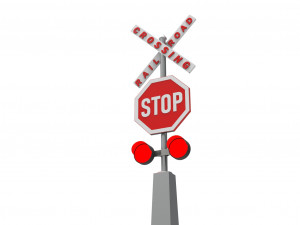 Rail road crossing stop sign Modelo 3D