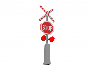 Rail road crossing stop sign Modelo 3D