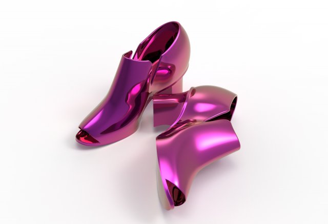 High hill shoes 3D 모델 .c4d .max .obj .3ds .fbx .stl .blend 