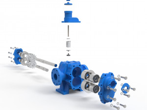 Hydraulic gear pump 3D Modell