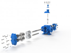 Hydraulic gear pump 3D Modell