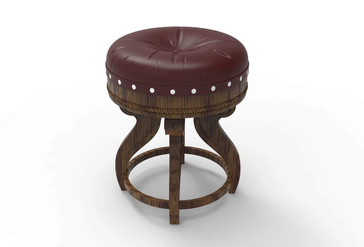Royal stool 3D Model .c4d .max .obj .3ds .fbx .stl .blend 