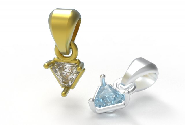 Triangle pendant 5mm 3D Baskı Modeli .c4d .max .obj .3ds .fbx .stl .blend 