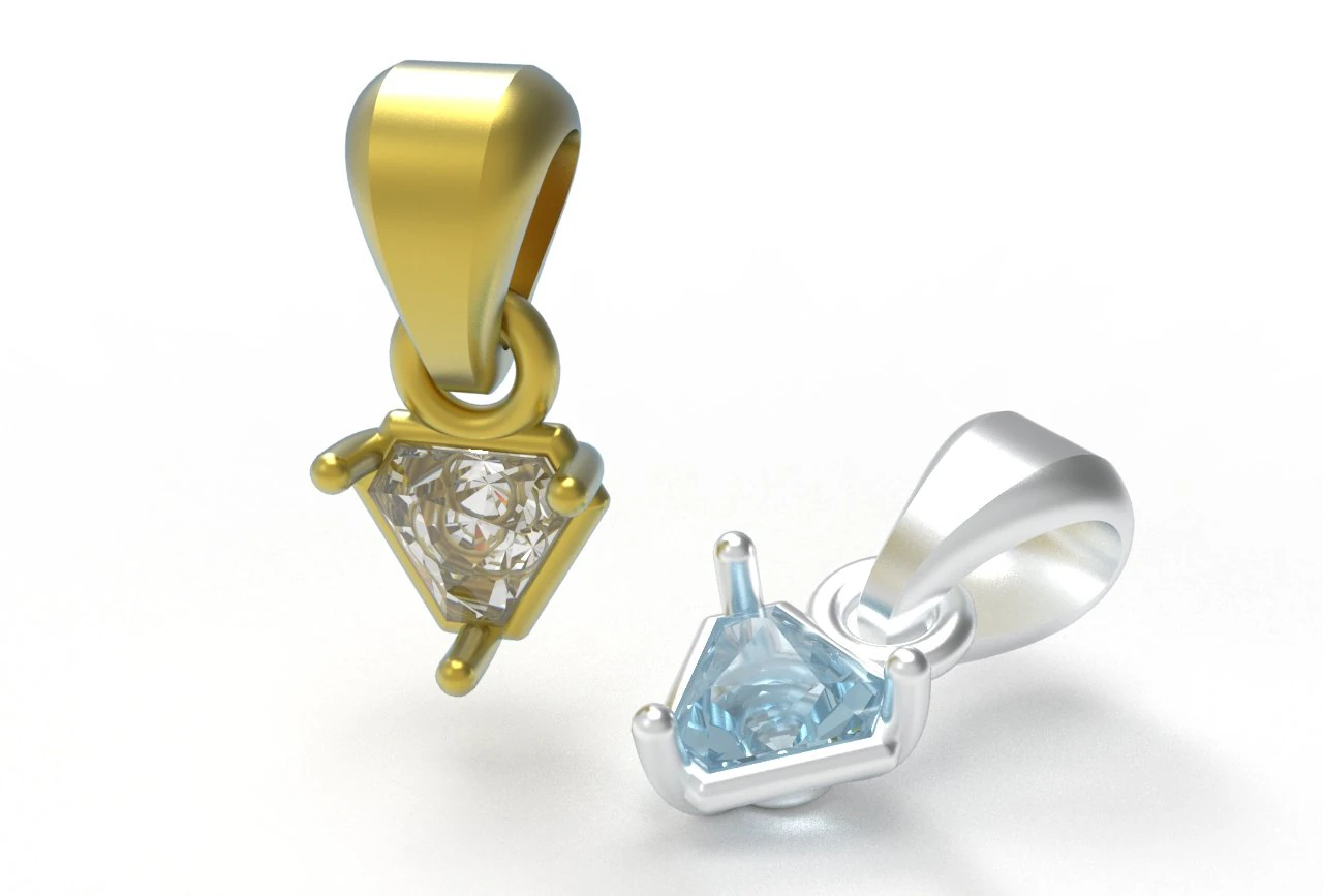 Triangle pendant 5mm 3D Print Model .c4d .max .obj .3ds .fbx .stl .blend