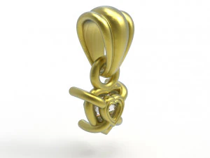 Heart pendant 5mm 3D Print Model