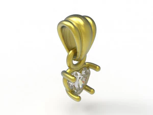 Heart pendant 5mm 3D Print Model