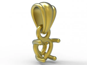Heart pendant 5mm 3D Print Model
