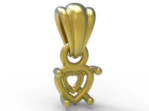 Heart pendant 5mm 3D Print Model