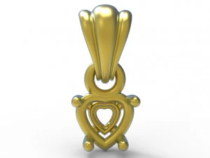 Heart pendant 5mm 3D Print Model