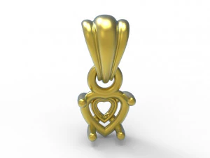 Heart pendant 5mm 3D Print Model