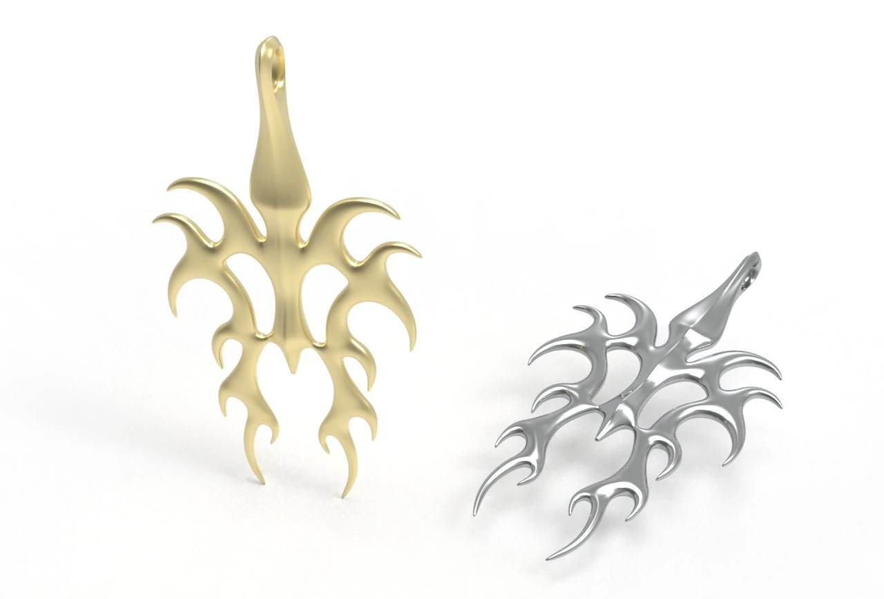 Flame pendant 3D Print Model .c4d .max .obj .3ds .fbx .stl .blend