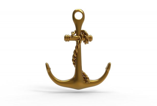 Anchor 3D Print Model .c4d .max .obj .3ds .fbx .stl .blend 