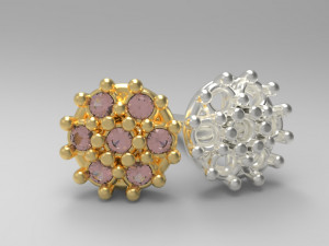Flower earing- 1mm stones 3D प्रिंट मॉडल