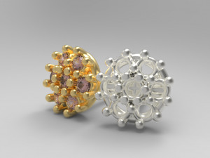 Flower earing- 1mm stones 3D प्रिंट मॉडल