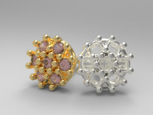 Flower earing- 1mm stones 3D प्रिंट मॉडल
