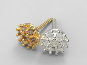 Flower earing- 1mm stones 3D प्रिंट मॉडल