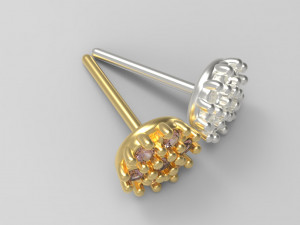 Flower earing- 1mm stones 3D प्रिंट मॉडल