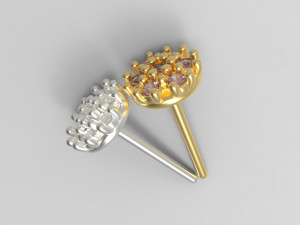 Flower earing- 1mm stones 3D प्रिंट मॉडल