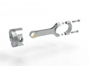Piston and connecting rod 3D Model