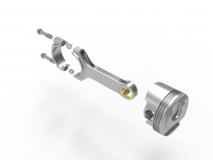 Piston and connecting rod 3D Model