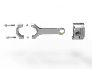 Piston and connecting rod 3D Model