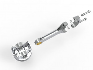 Piston and connecting rod 3D Model