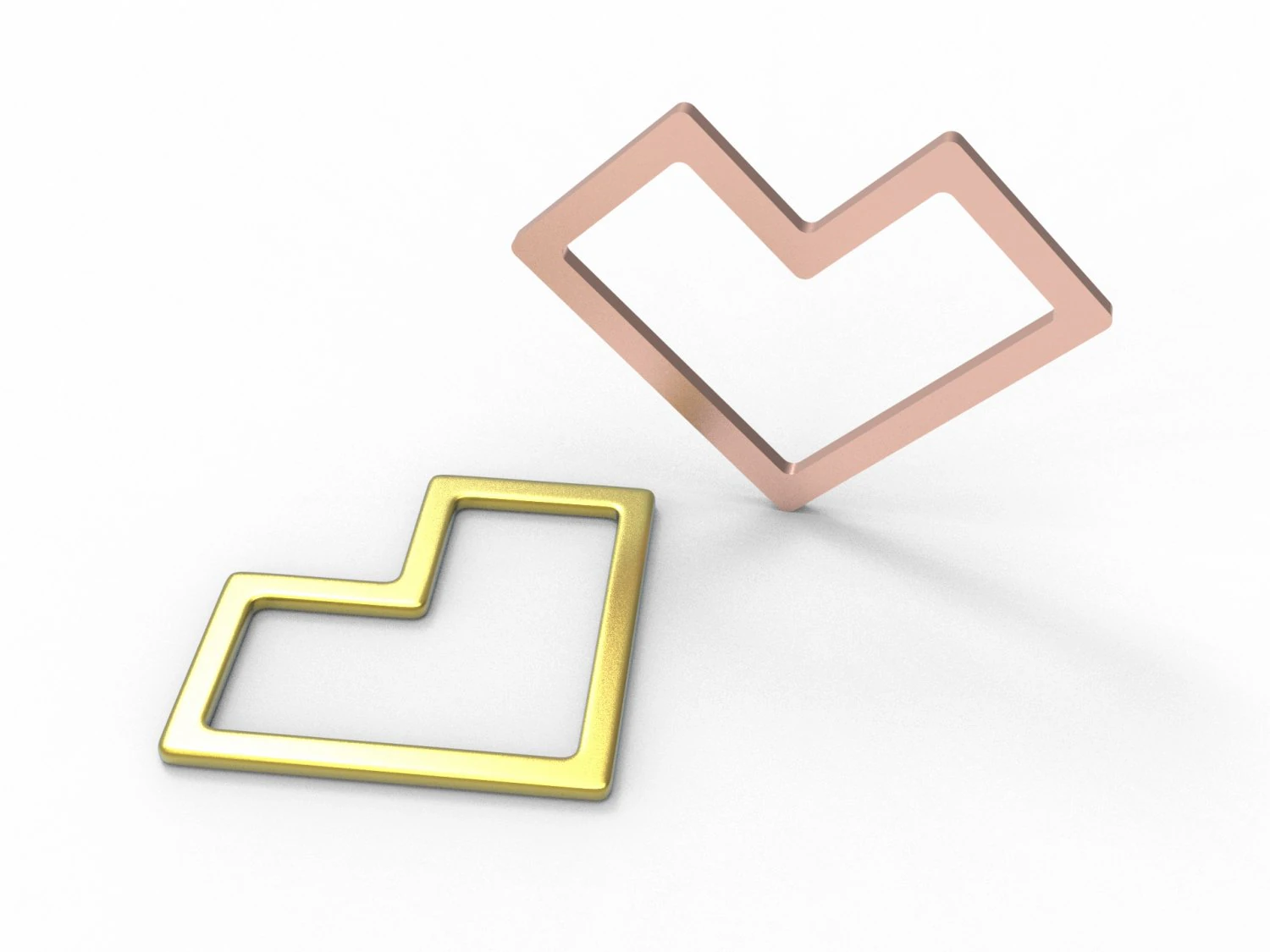 Square wire heart pendant 3D Print Model .c4d .max .obj .3ds .fbx .stl .blend