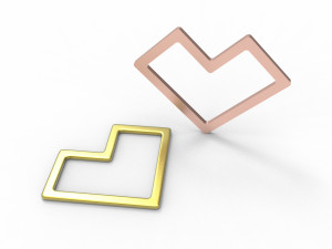 Square wire heart pendant Modèles 3D en vedette