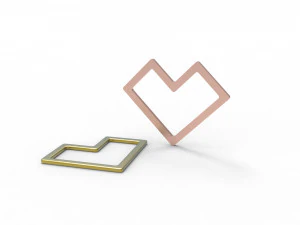 Square wire heart pendant 3D Print Model