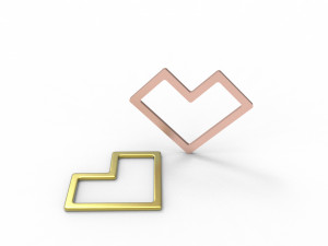 Square wire heart pendant 3Dプリントモデル