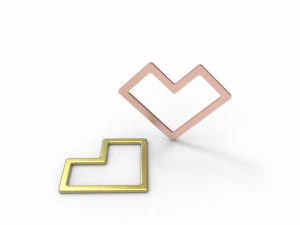 Square wire heart pendant 3D Print Model