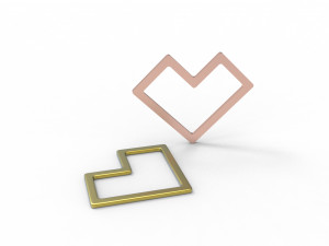 Square wire heart pendant 3Dプリントモデル