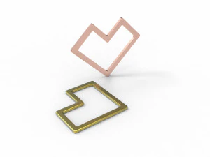 Square wire heart pendant 3D Print Model
