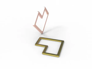 Square wire heart pendant 3D Print Model