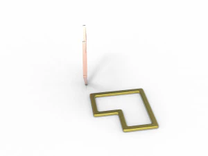 Square wire heart pendant 3D Print Model