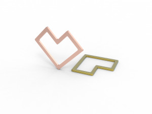 Square wire heart pendant 3Dプリントモデル