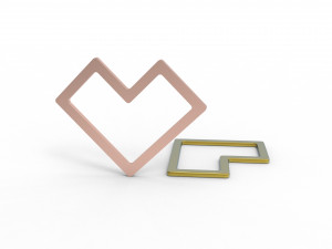 Square wire heart pendant 3Dプリントモデル