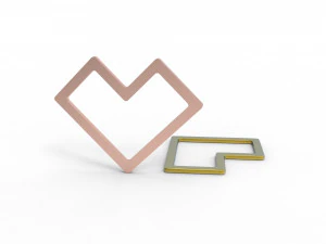 Square wire heart pendant 3D Print Model